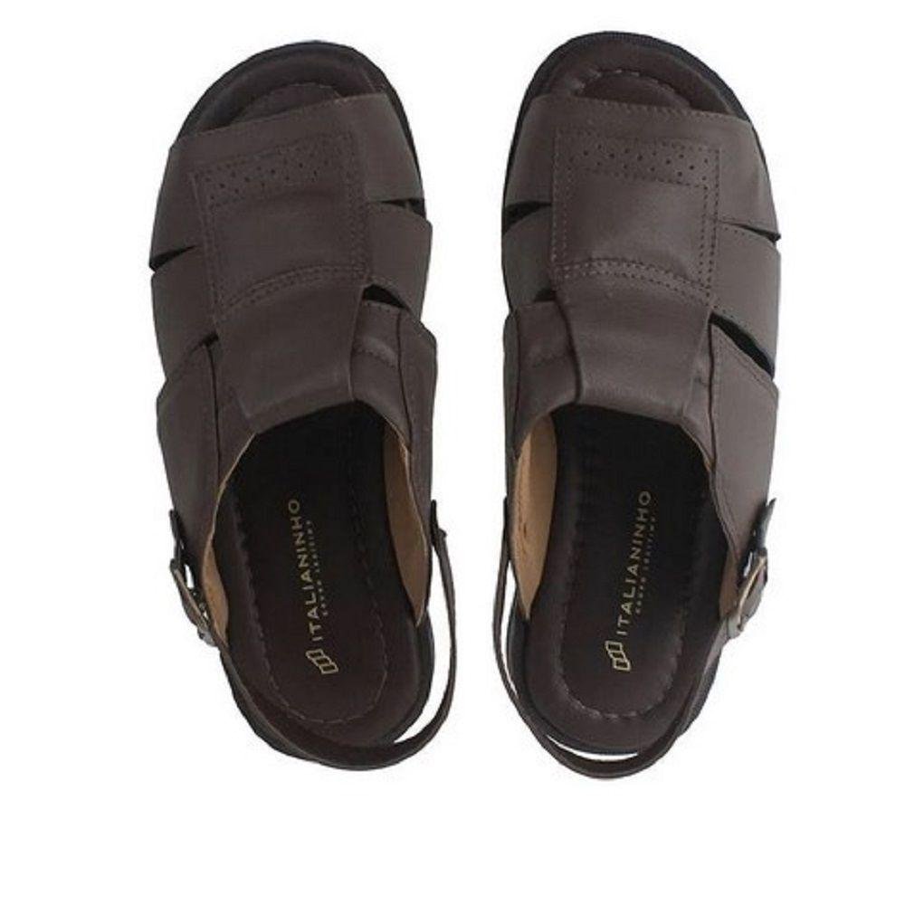 Sandália Masculina Italianinho Couro 340302 Marrom 3
