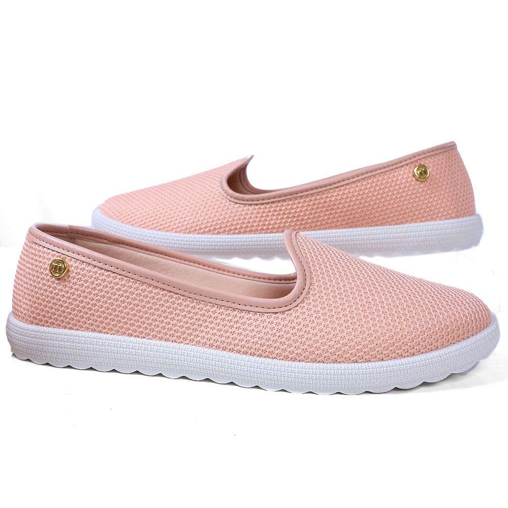 Sapatilha Feminina Moleca Slip On Calce Fácil Rosa 3