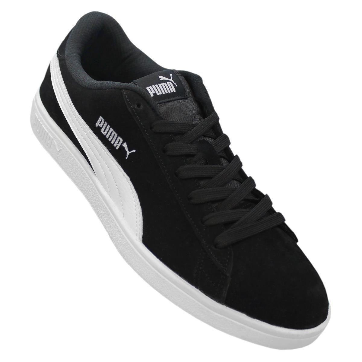 Tênis Masculino Puma Smash V2 Preto/Branco 2