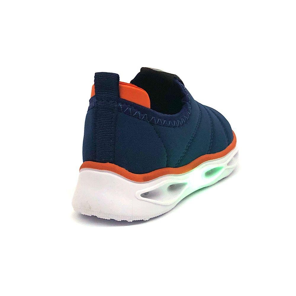 Tênis Infantil Molekinho Slip On Calce Fácil LED Azul 4