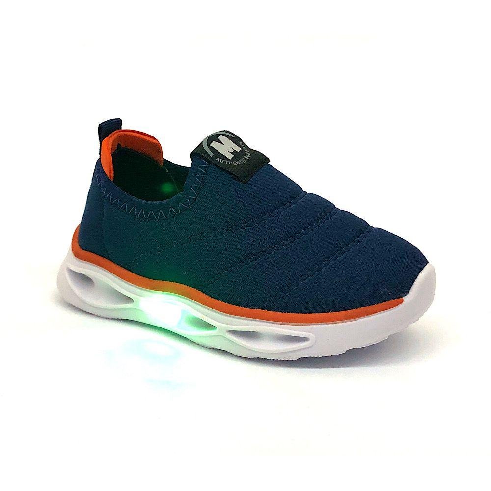 Tênis Infantil Molekinho Slip On Calce Fácil LED Azul 1