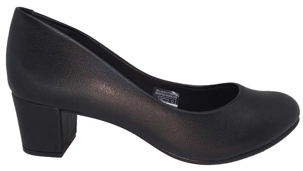 Sapato Scarpin Beira Rio Feminino Salto Blocado Preto 2