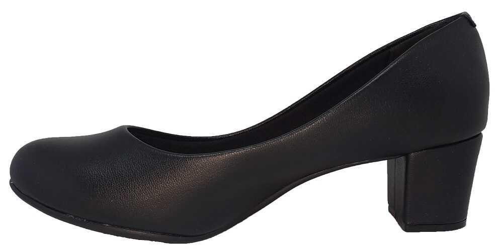 Sapato Scarpin Beira Rio Feminino Salto Blocado Preto 3