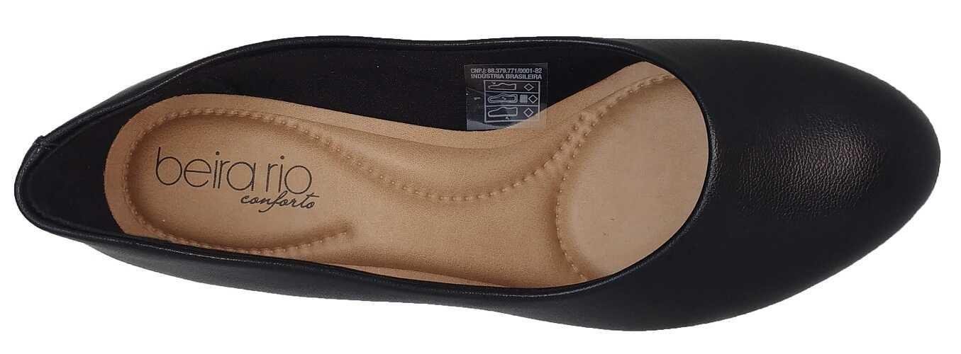 Sapato Scarpin Beira Rio Feminino Salto Blocado Preto 4