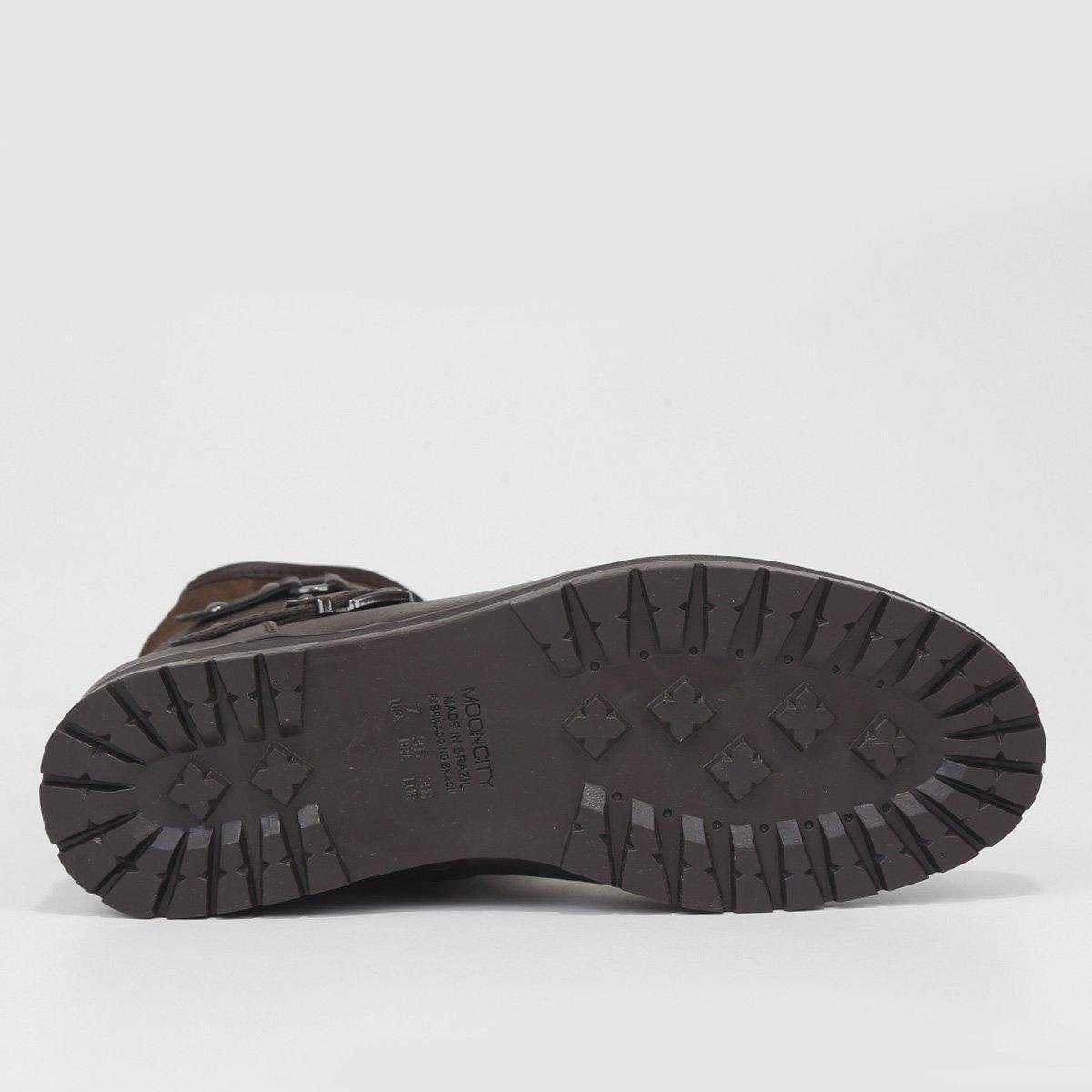 Bota Feminina Mooncity Cano Baixo Salto Baixo Marrom 5