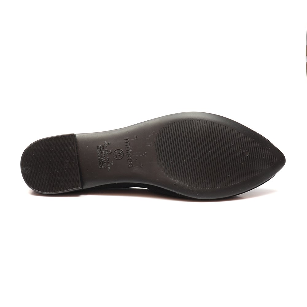 Sapatilha Feminina Moleca Bico Fino Perfuros Preto 4