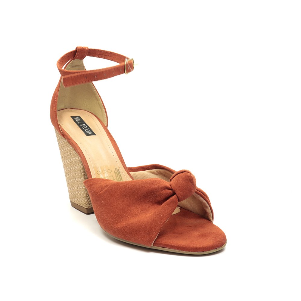 Sandália Feminina Villa Rosa Salto Blocado Tira Ajustável Marrom 3