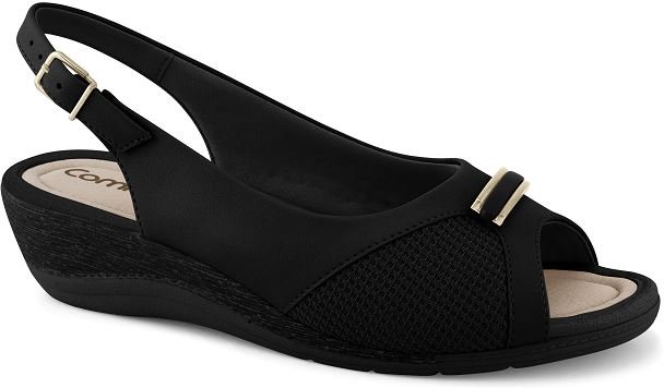 Sandália Feminina Comfortflex Anabela Joanete Preto 6