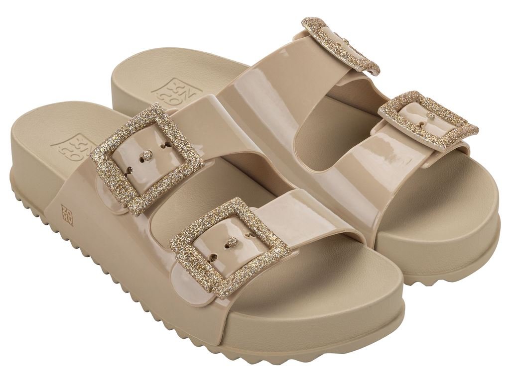 Tamanco Feminino Zaxy Slide New Partner Bege 1