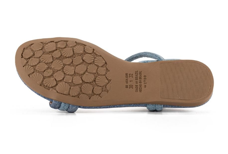 Sandália Infantil Pink Cats Rasteira Tiras Trançadas Azul 4