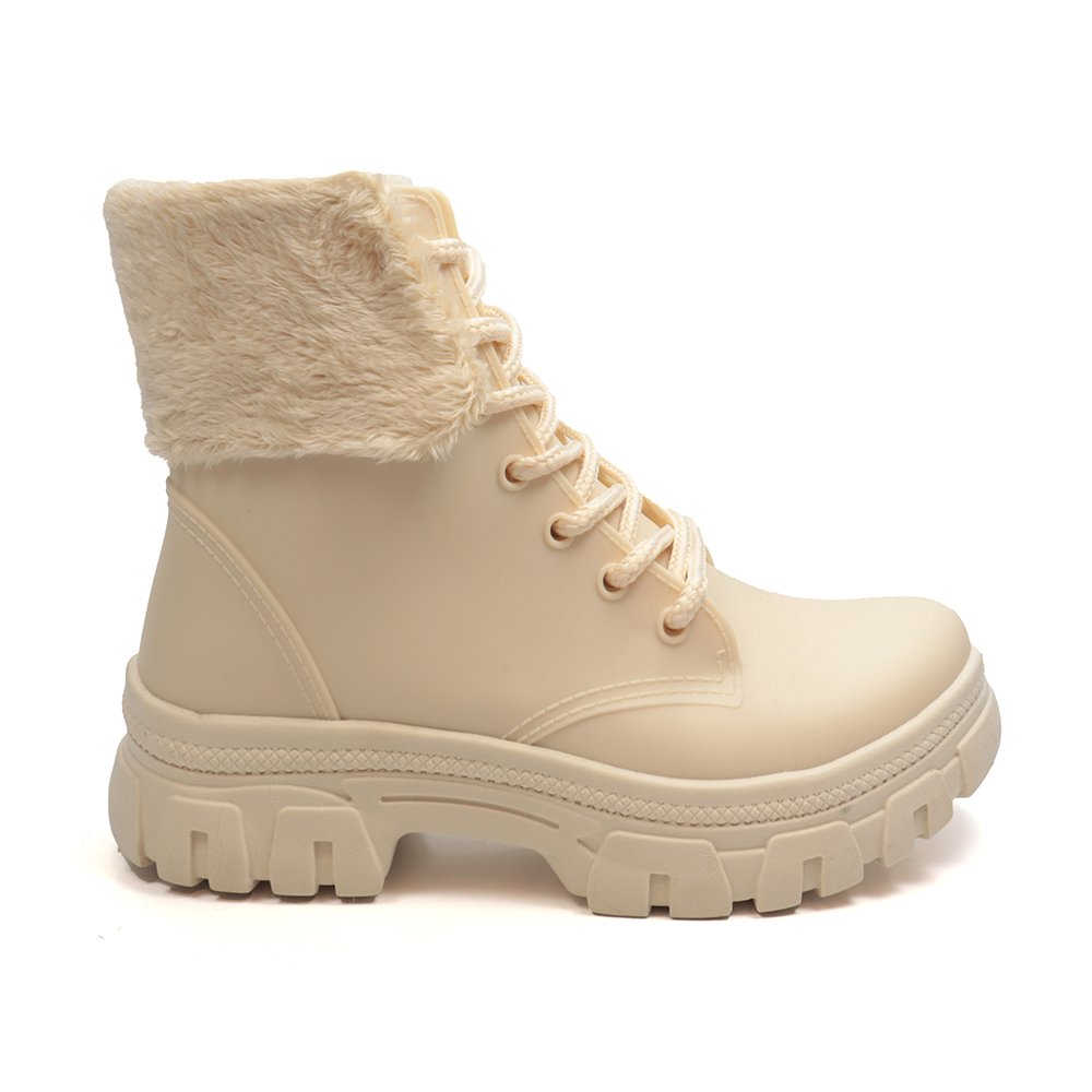 Bota Infantil Menina Luelua Coturno Com Pelo Branco 1