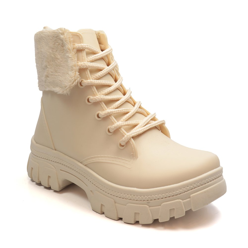 Bota Infantil Menina Luelua Coturno Com Pelo Branco 3