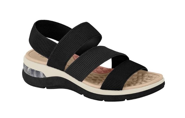 Sandália Feminina Modare Conforto Elástico Preto 1