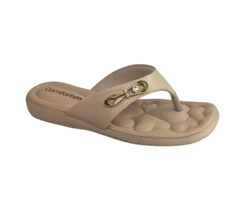 Tamanco Feminino Comfortflex Conforto Bege 1