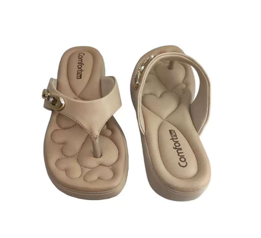 Tamanco Feminino Comfortflex Conforto Bege 3