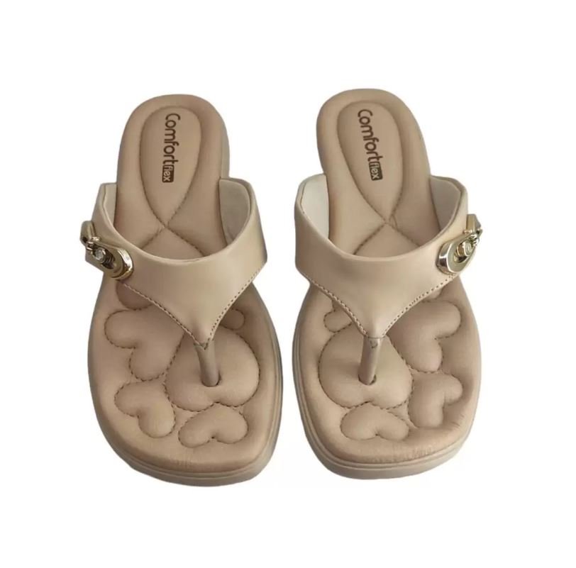 Tamanco Feminino Comfortflex Conforto Bege 4