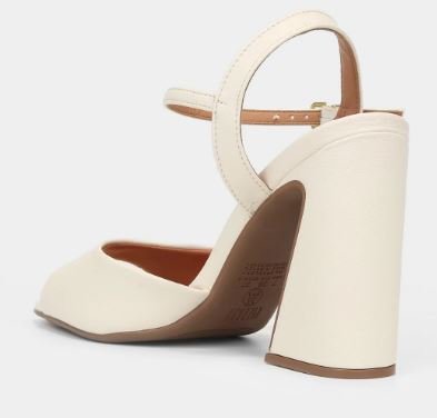 Sandália Feminina Vizzano Salto Alto Blocado Branco 4