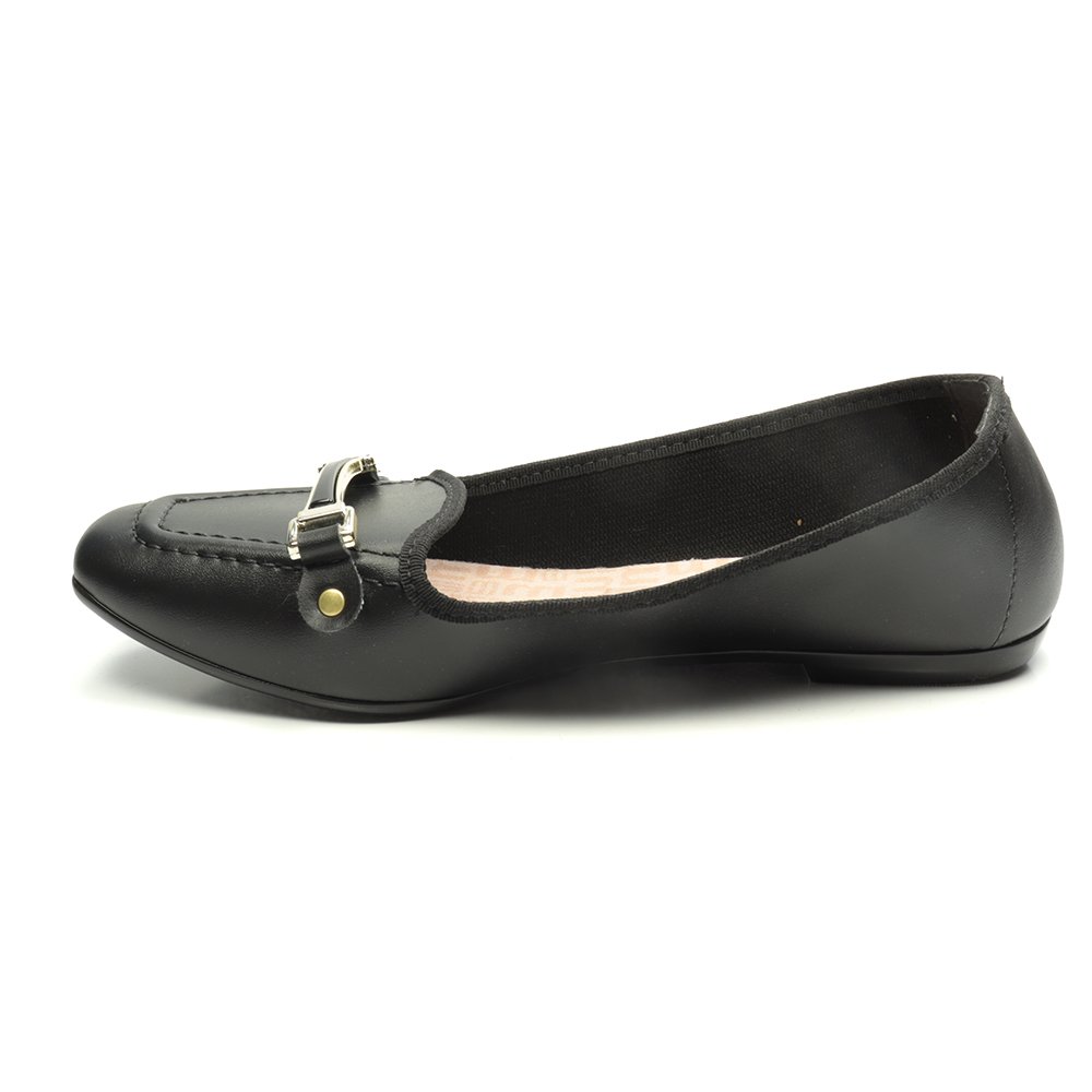 Sapatilha Feminina Moleca Bico Quadrado Preto 2