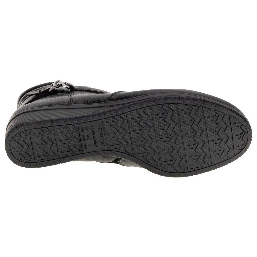 Bota Feminina Mooncity Cano Baixo Salto Baixo Preto 4