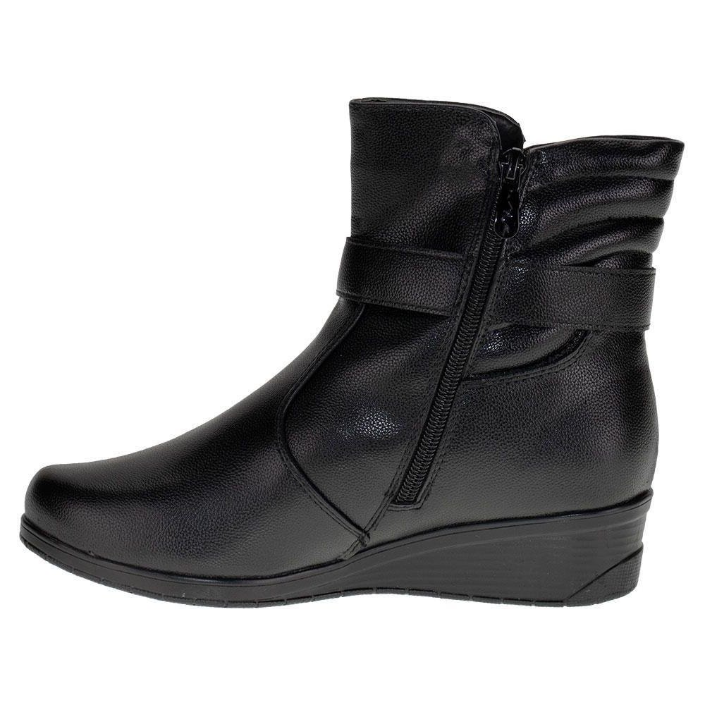 Bota Feminina Mooncity Cano Baixo Salto Baixo Preto 5