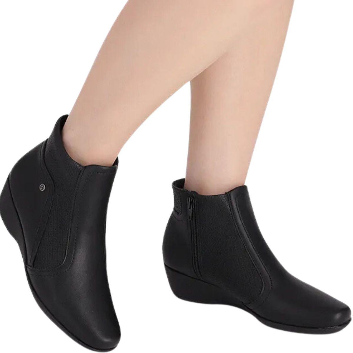 Bota Feminina Piccadilly Anabela Cano Baixo Preto 5