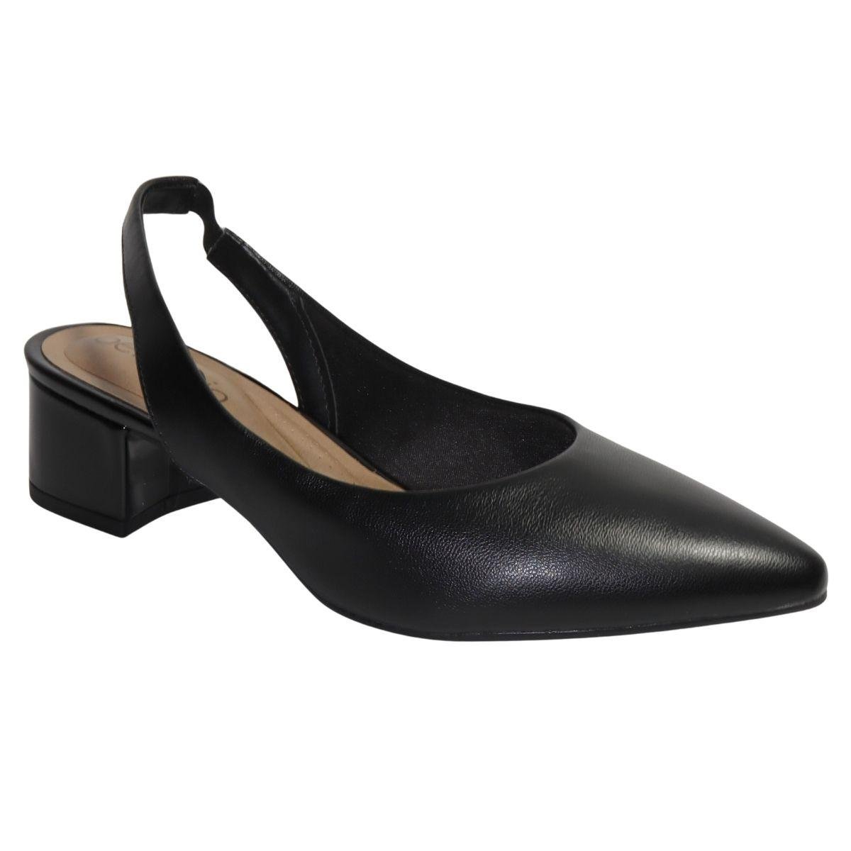 Sapato Feminino Beira Rio Scarpin Bico Fino Preto 1