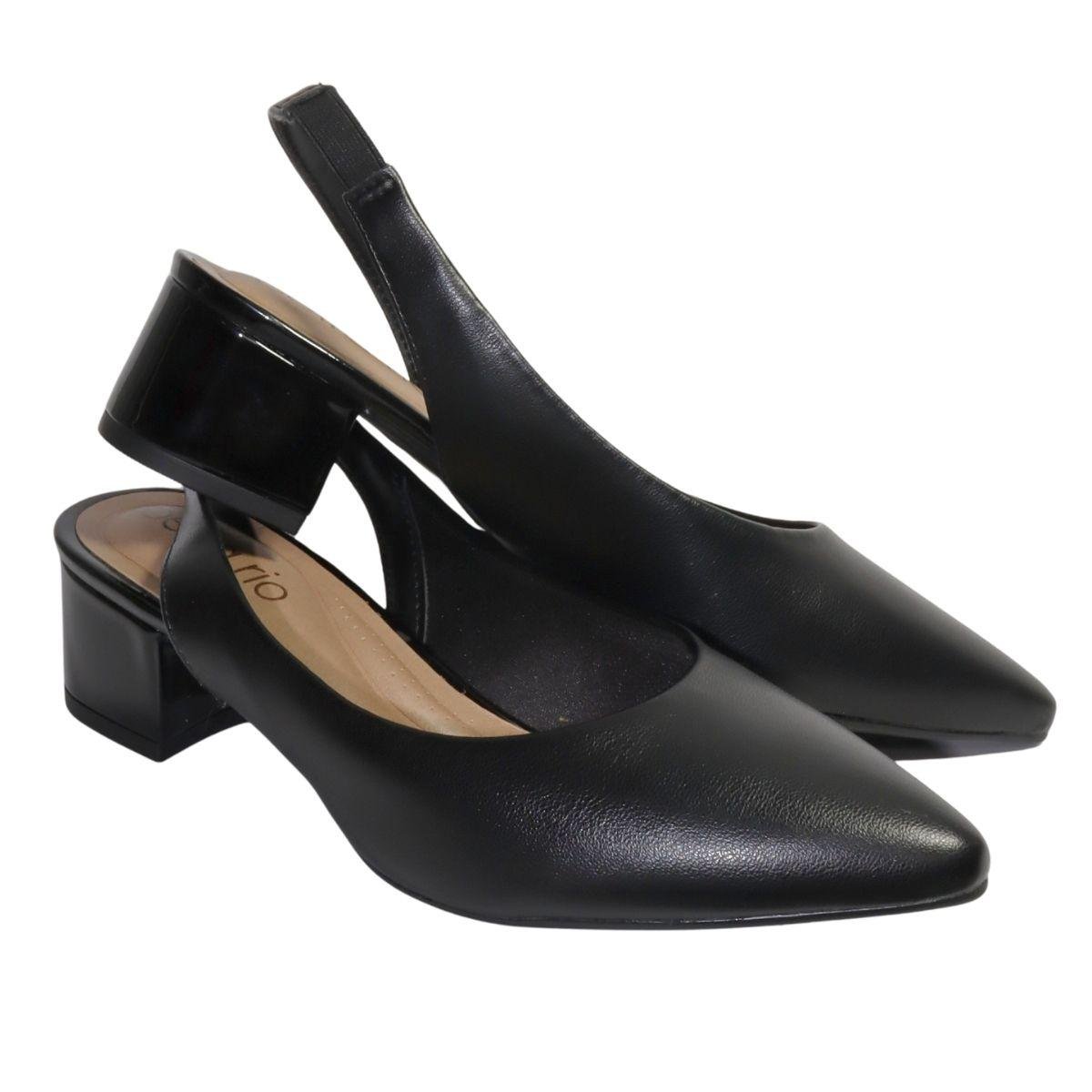 Sapato Feminino Beira Rio Scarpin Bico Fino Preto 3