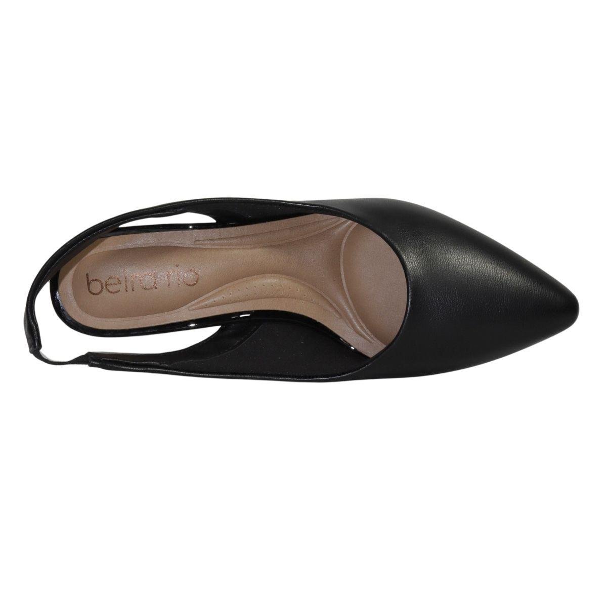 Sapato Feminino Beira Rio Scarpin Bico Fino Preto 4