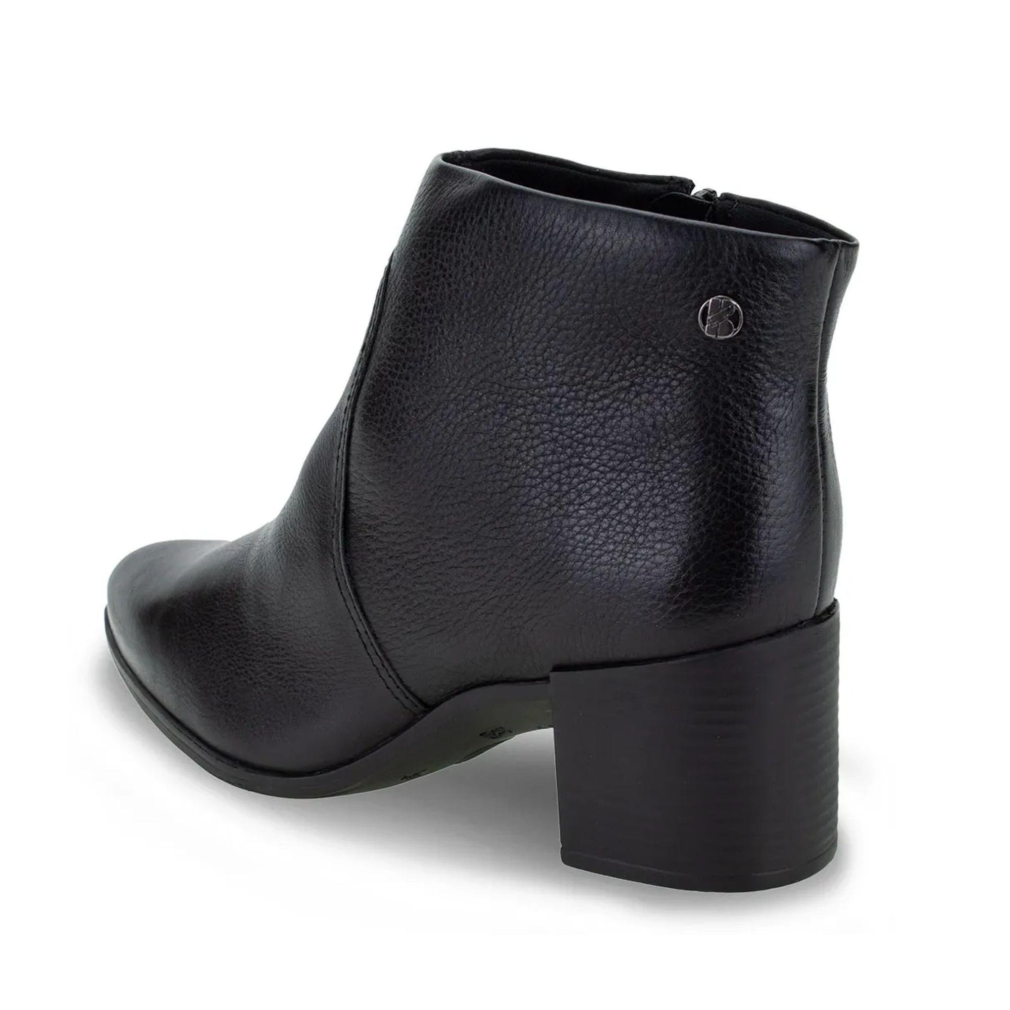 Bota Feminina Bottero Cano Baixo Salto Blocado Preto 3