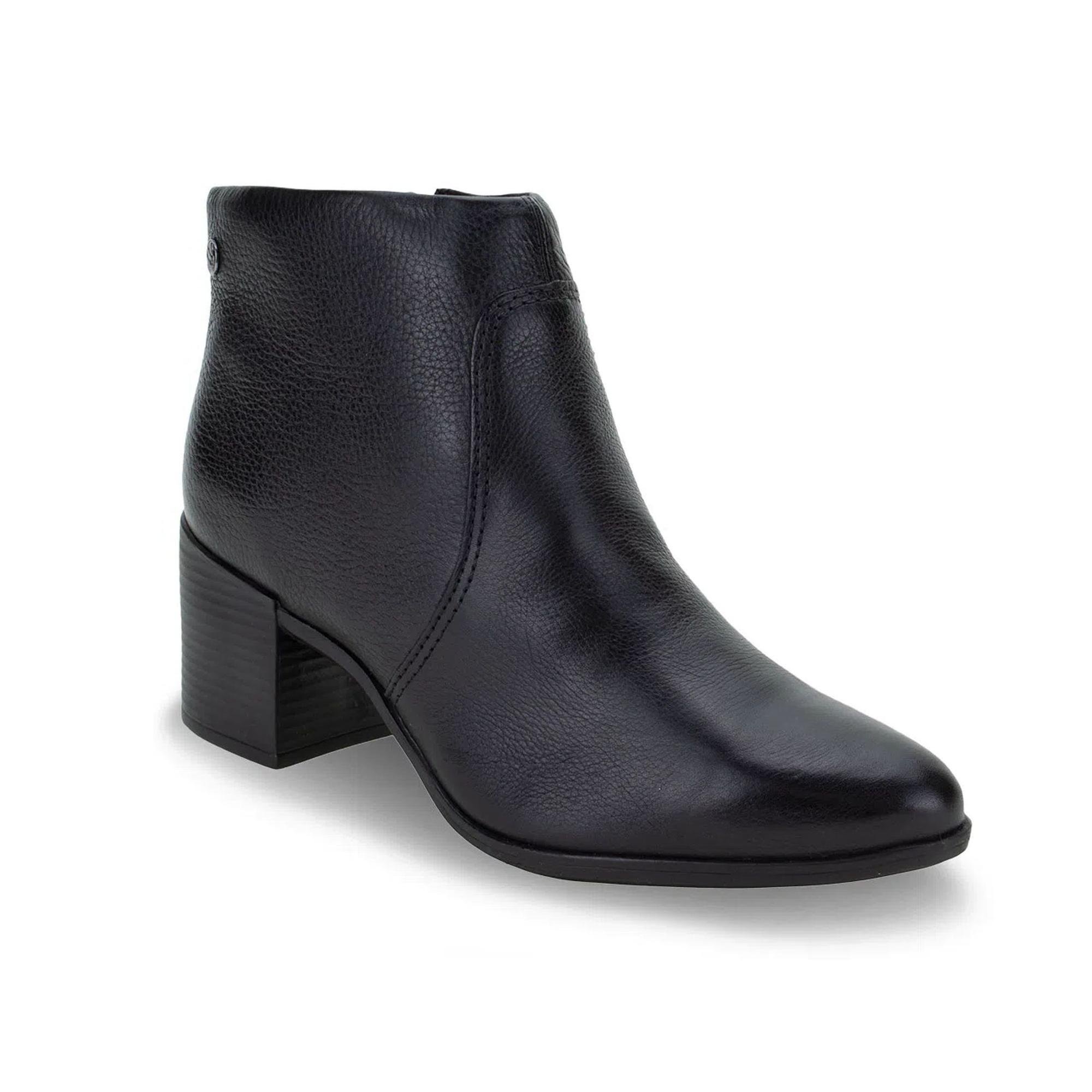 Bota Feminina Bottero Cano Baixo Salto Blocado Preto 1