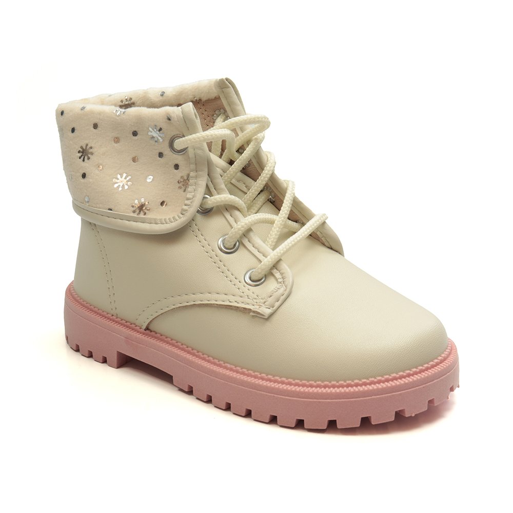 Bota Infantil Menina Molekinha Coturno Branco 3