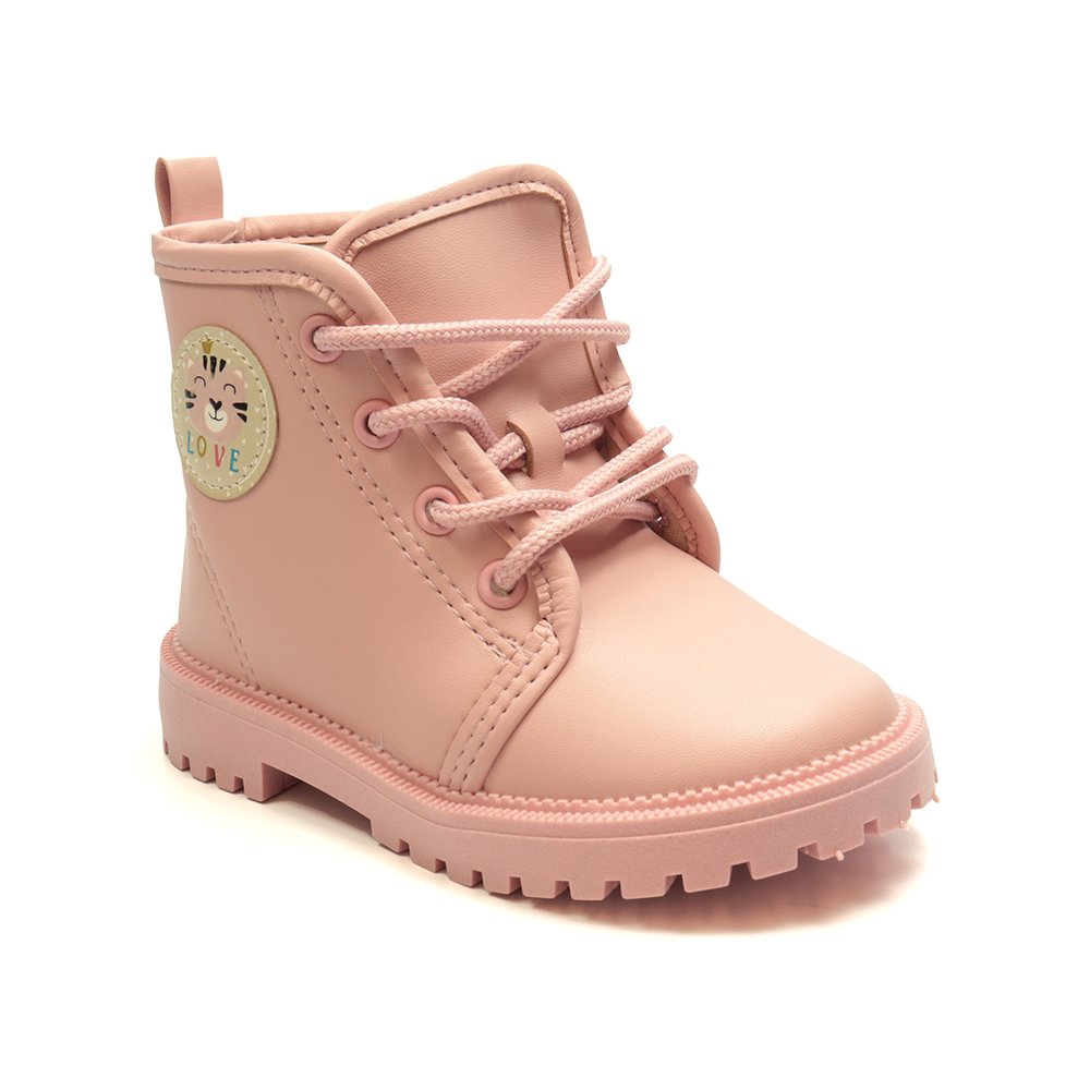 Bota Infantil Menina Molekinha Corturno Love Rosa 3