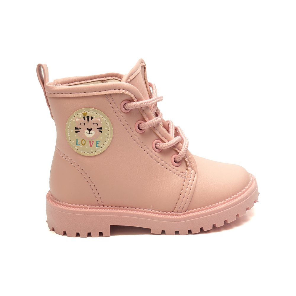 Bota Infantil Menina Molekinha Corturno Love Rosa 1