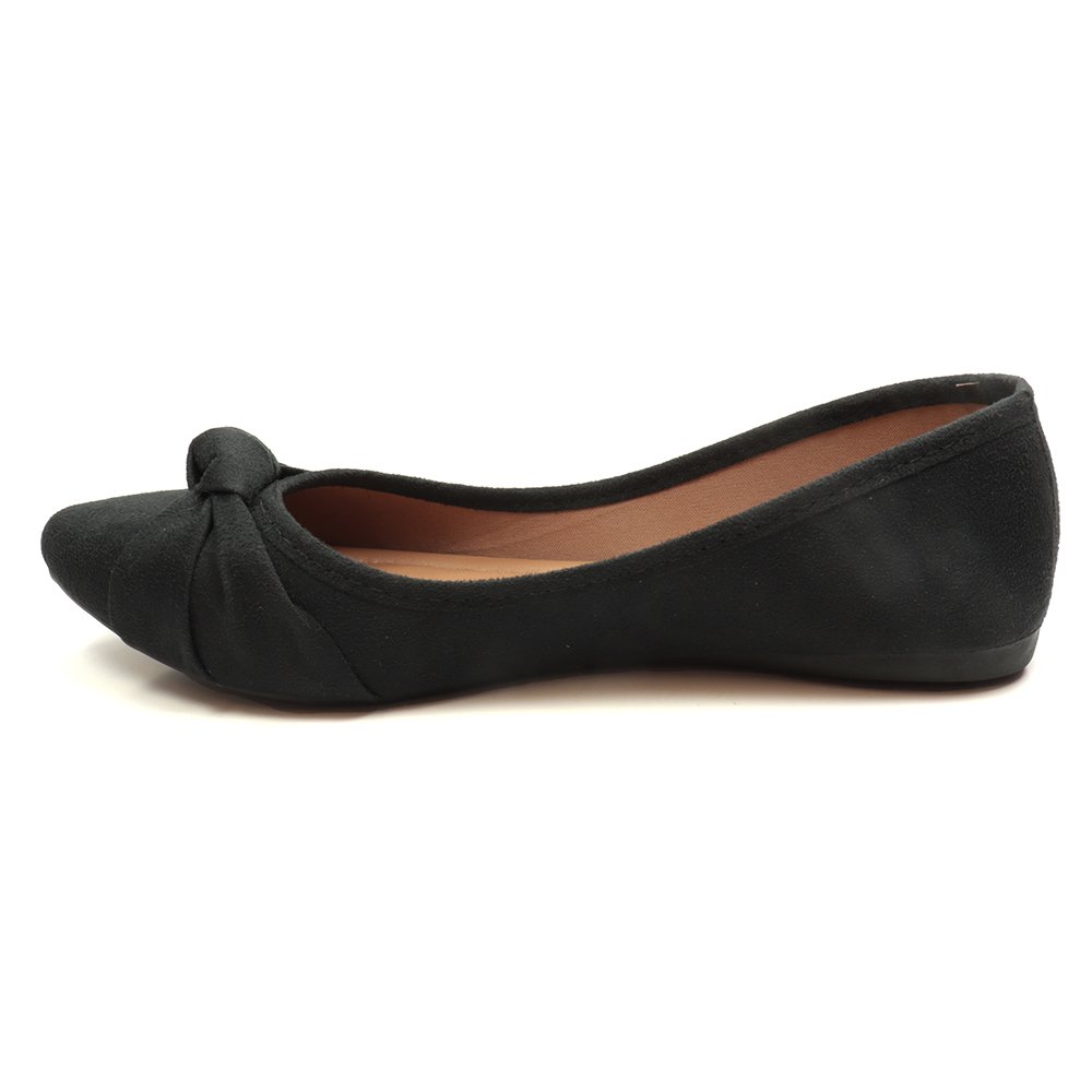 Sapatilha Feminina Addan Bico Fino Laço Preto 2