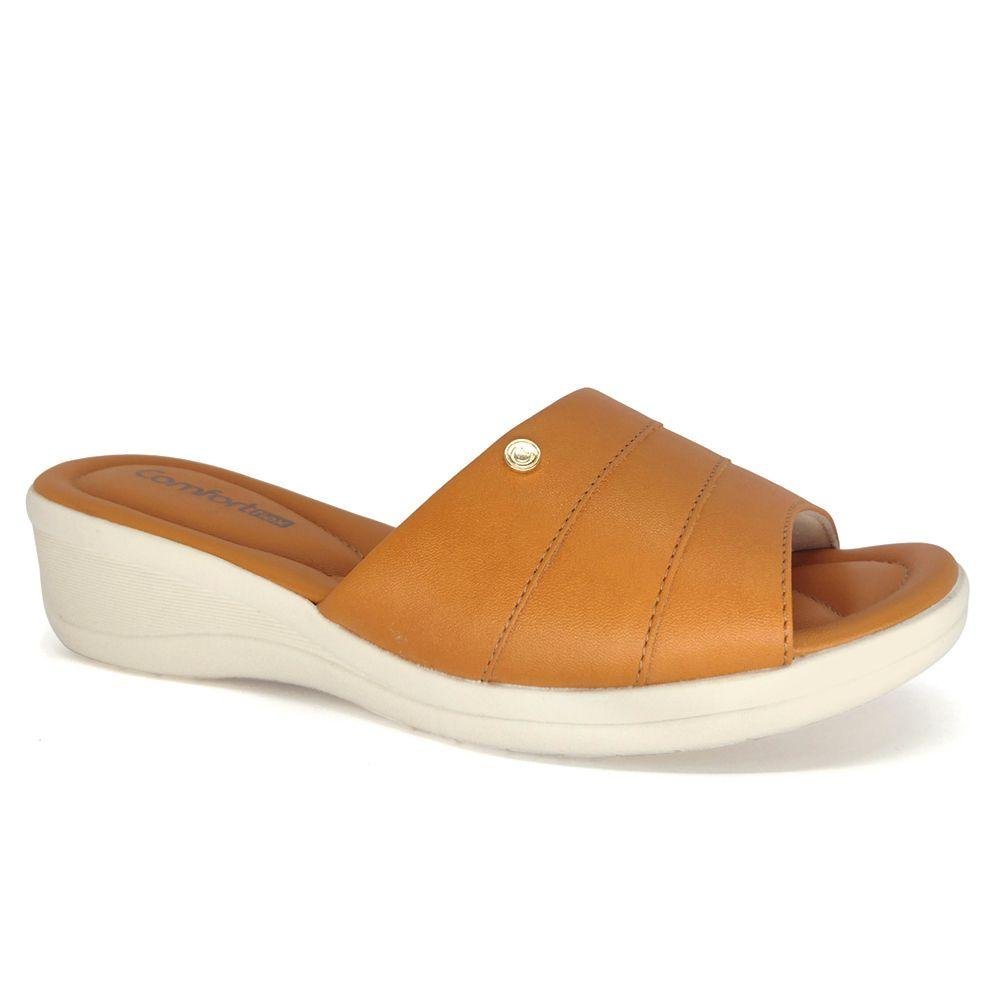 Tamanco Feminino Comfortflex Anabela Conforto Marrom 2