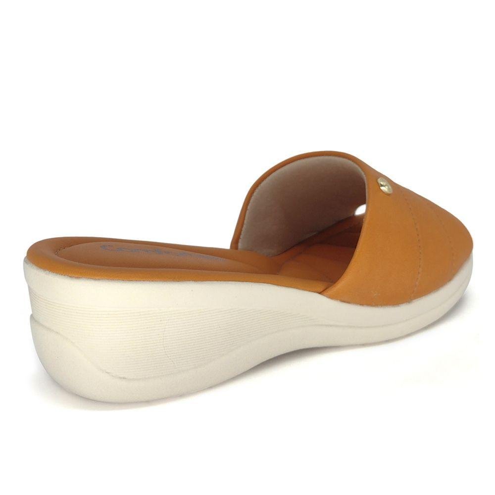 Tamanco Feminino Comfortflex Anabela Conforto Marrom 4