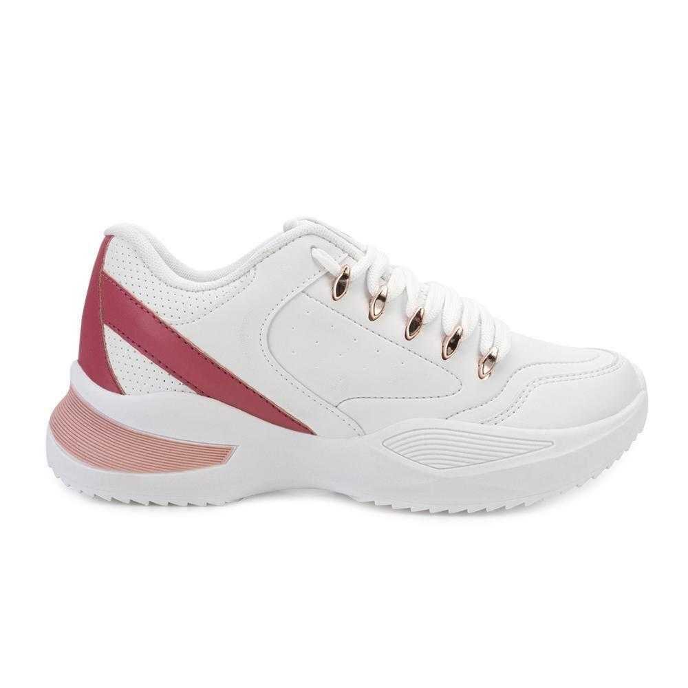 Tênis Feminino Logus Sneaker Branco/Bordô 3
