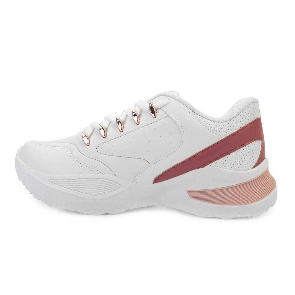 Tênis Feminino Logus Sneaker Branco/Bordô 4