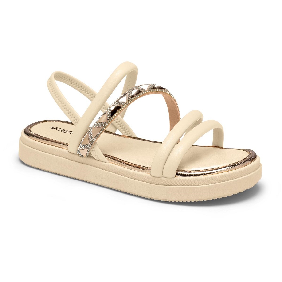 Sandália Feminina Mississipi Flatform Tiras Trançadas Branco 1