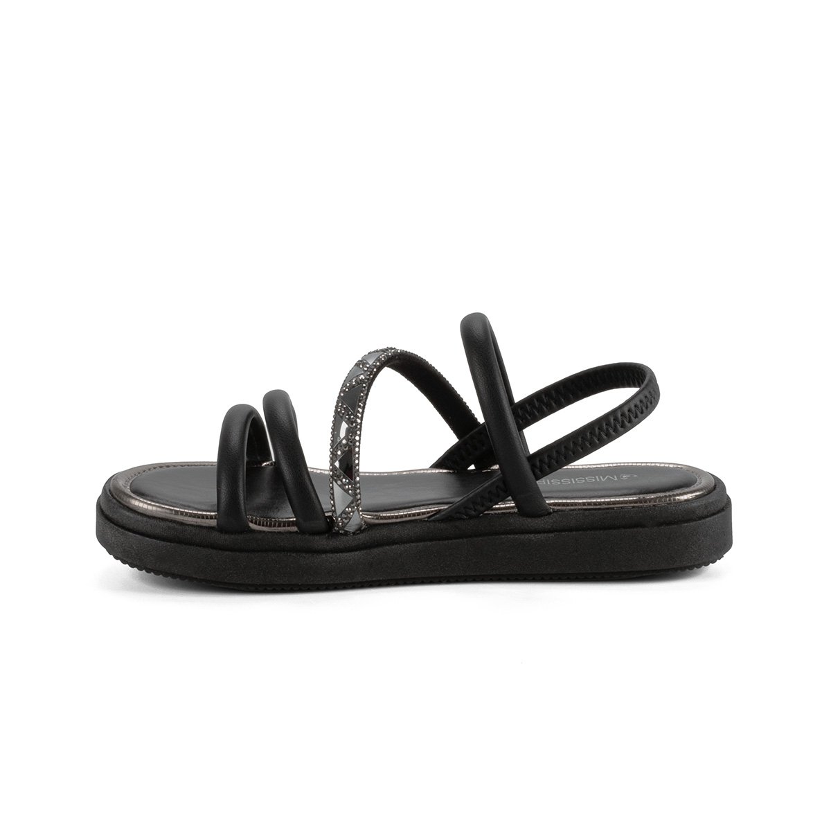 Sandália Feminina Mississipi Flatform Tiras Trançadas Preto 3