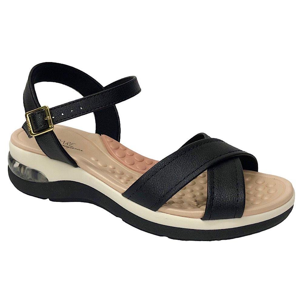 Sandália Feminino Modare Ultraconforto Tiras Preto 2