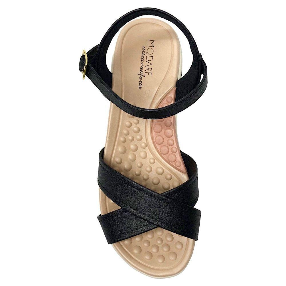 Sandália Feminino Modare Ultraconforto Tiras Preto 4
