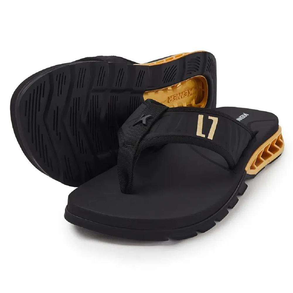 Chinelo Masculino Kenner Rakka Elite L7 Preto/Dourado 2