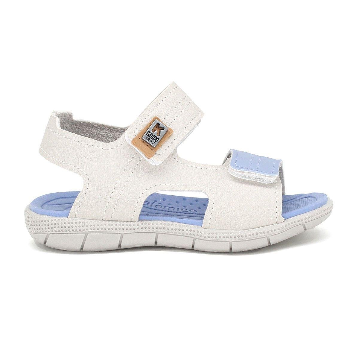 Sandália Infantil Menino Klin Tic Tac Casual Branco