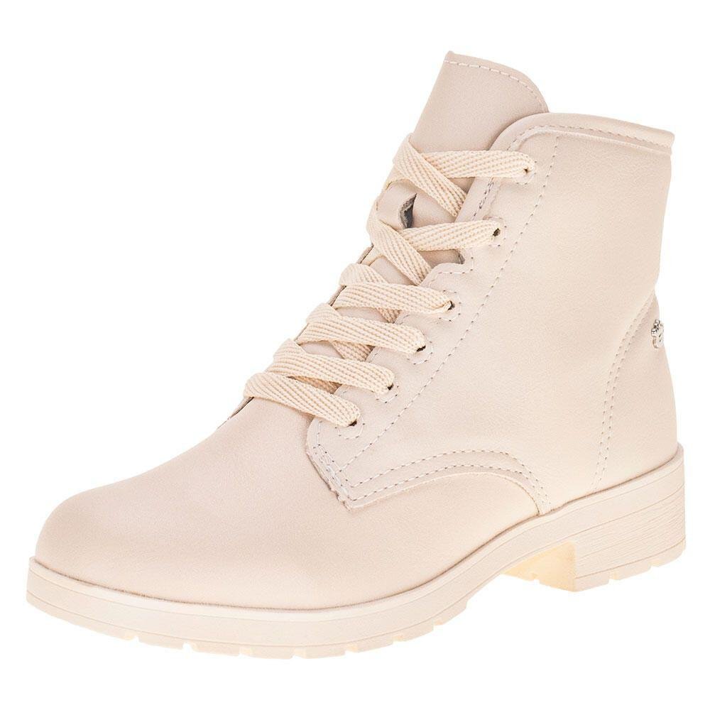 Bota Infantil Menina Pink Cats Coturno Branco 1