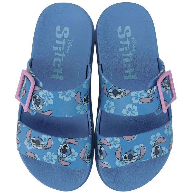 Chinelo Infantil Menina Grendene Kids Stitch Summer Slide Azul 3