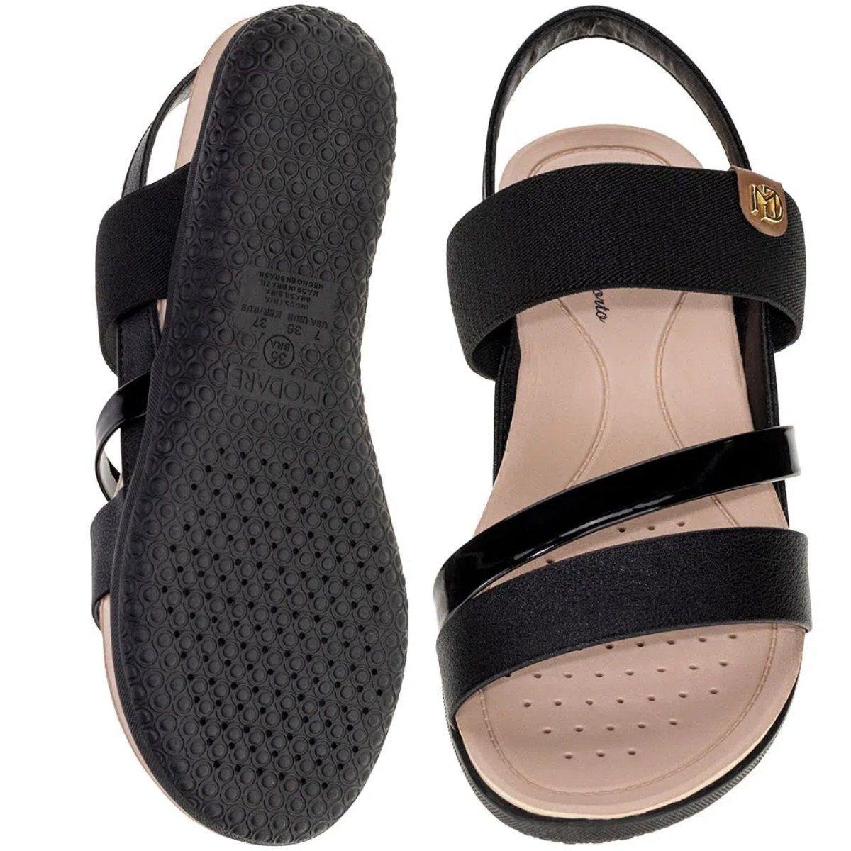 Sandália Feminina Modare Tiras Trançadas Preto 3