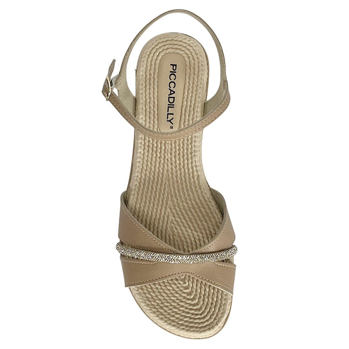 Sandália Feminina Piccadilly Rasteira Conforto Bege 3