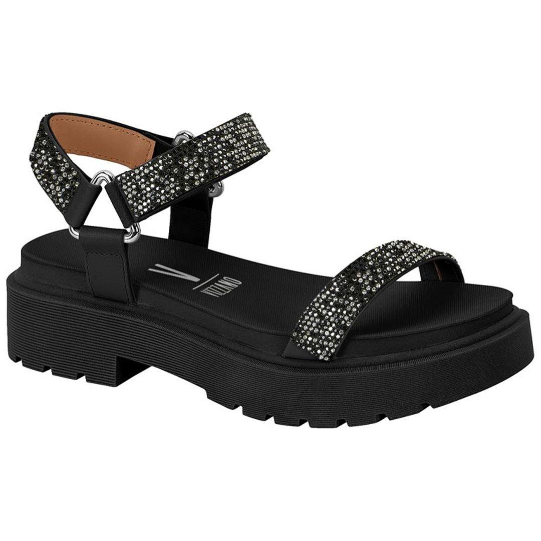 Sandália Feminino Vizzano Papete Flatform Preto