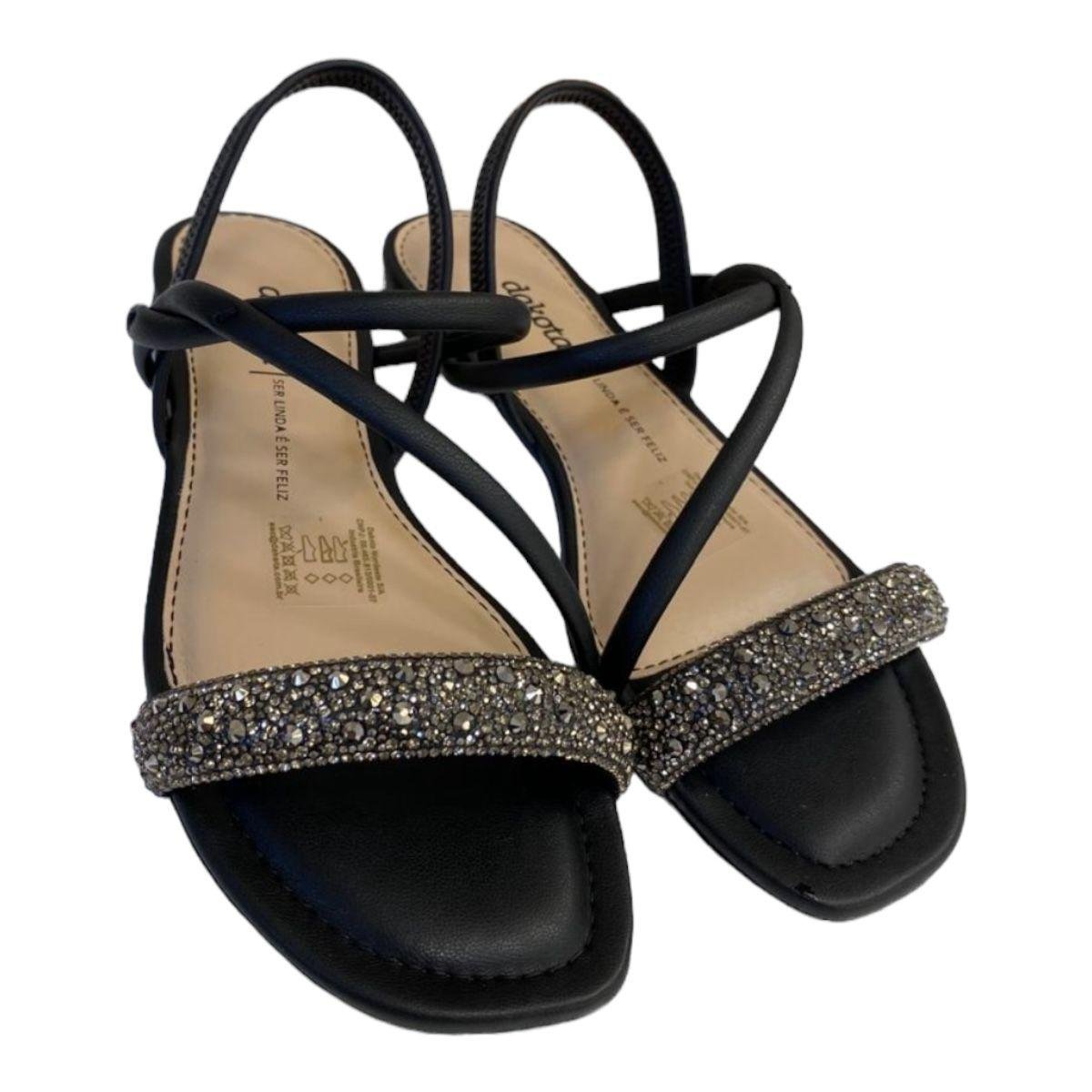 Sandália Feminina Dakota Rasteira Tiras Trançadas Preto 2